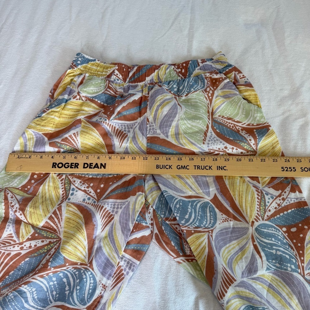 Coastal Wide Leg L 100% Linen Pants Beachy Boho Resort Euro Tropical Cali FL - Picture 14 of 14